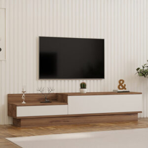 Έπιπλο τηλεόρασης Eclipse pakoworld σε κρεμ-oak απόχρωση 160x35x35εκ – 120-000533