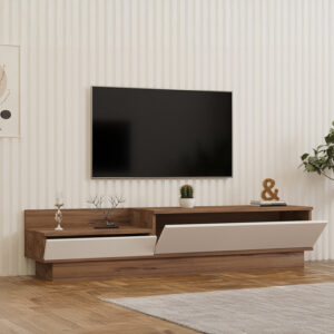 Έπιπλο τηλεόρασης Eclipse pakoworld σε κρεμ-oak απόχρωση 160x35x35εκ – 120-000533