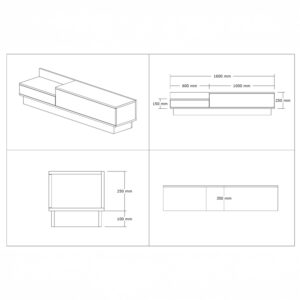 Έπιπλο τηλεόρασης Eclipse pakoworld σε κρεμ-oak απόχρωση 160x35x35εκ – 120-000533