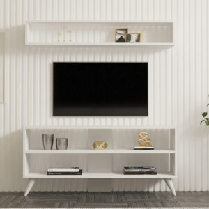 Σύνθετο σαλονιού Prestige pakoworld σε λευκή απόχρωση 120×29,6×50εκ – 120-000534