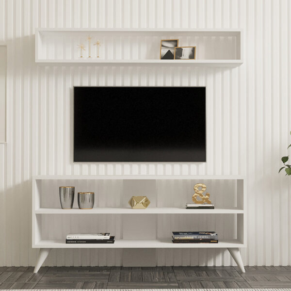 Σύνθετο σαλονιού Prestige pakoworld σε λευκή απόχρωση 120×29,6×50εκ – 120-000534