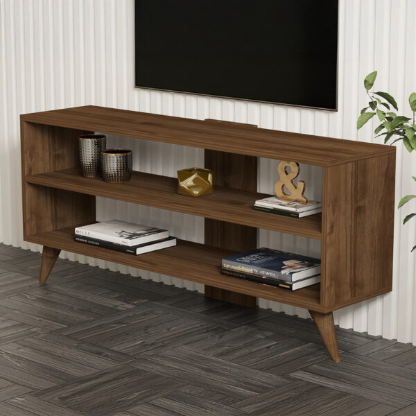 Σύνθετο σαλονιού Prestige pakoworld σε καρυδί απόχρωση 120×29,6×50εκ – 120-000535