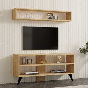 Σύνθετο σαλονιού Prestige pakoworld σε oak απόχρωση 120×29,6×50εκ – 120-000536