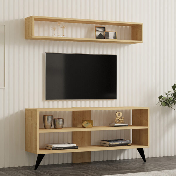 Σύνθετο σαλονιού Prestige pakoworld σε oak απόχρωση 120×29,6×50εκ – 120-000536