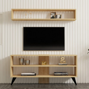 Σύνθετο σαλονιού Prestige pakoworld σε oak απόχρωση 120×29,6×50εκ – 120-000536