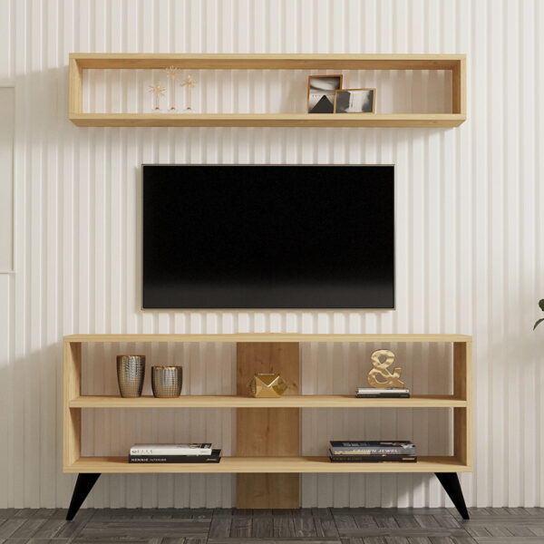 Σύνθετο σαλονιού Prestige pakoworld σε oak απόχρωση 120×29,6×50εκ – 120-000536