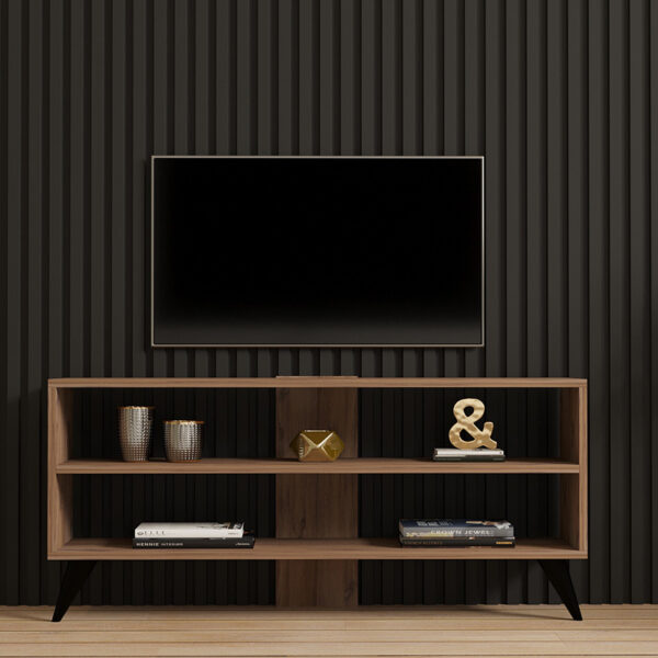 Έπιπλο τηλεόρασης Prestige pakoworld σε sonoma απόχρωση 120×29,6×50εκ – 120-000538