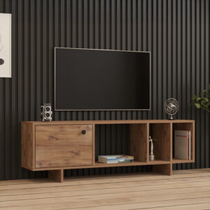 Έπιπλο τηλεόρασης Mueble pakoworld σε sonoma απόχρωση 140x29x45εκ – 120-000540