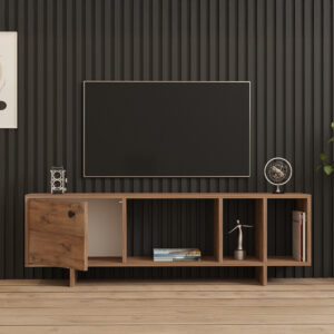 Έπιπλο τηλεόρασης Mueble pakoworld σε sonoma απόχρωση 140x29x45εκ – 120-000540