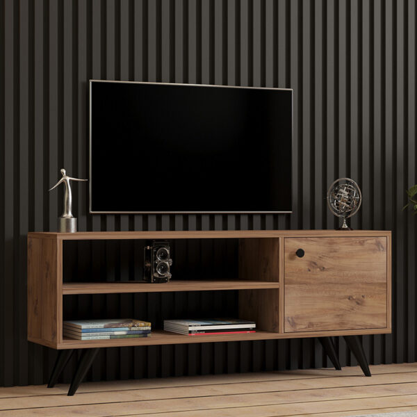 Έπιπλο τηλεόρασης Wison pakoworld σε sonoma απόχρωση 120x29x50εκ – 120-000541