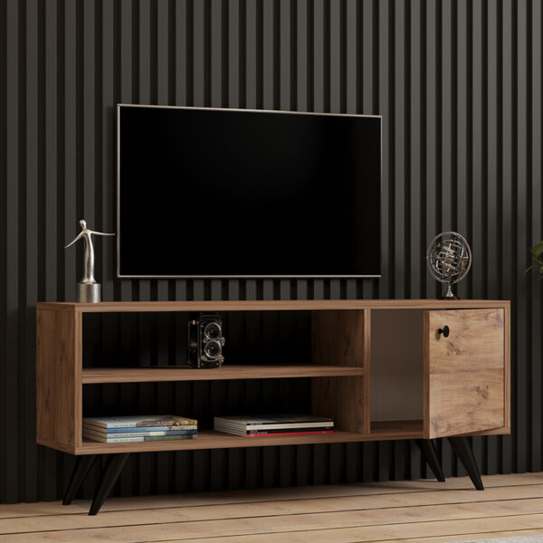 Έπιπλο τηλεόρασης Wison pakoworld σε sonoma απόχρωση 120x29x50εκ – 120-000541