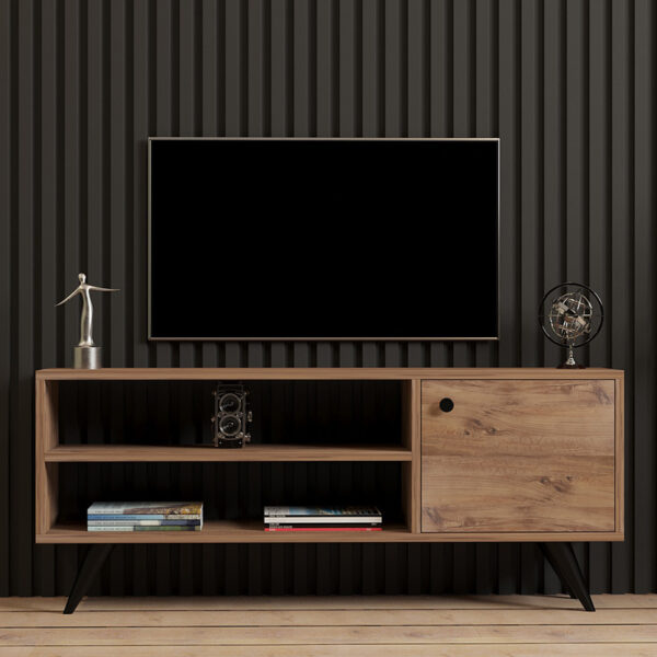 Έπιπλο τηλεόρασης Wison pakoworld σε sonoma απόχρωση 120x29x50εκ – 120-000541