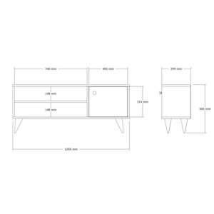 Έπιπλο τηλεόρασης Wison pakoworld σε sonoma απόχρωση 120x29x50εκ – 120-000541