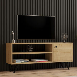 Έπιπλο τηλεόρασης Wison pakoworld σε oak απόχρωση 120x29x50εκ – 120-000542