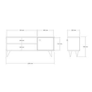 Έπιπλο τηλεόρασης Wison pakoworld σε oak απόχρωση 120x29x50εκ – 120-000542