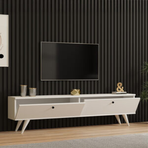 Έπιπλο τηλεόρασης Jate pakoworld σε λευκή απόχρωση 160x25x40εκ – 120-000547
