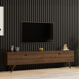 Έπιπλο τηλεόρασης Jate pakoworld σε καρυδί απόχρωση 160x25x40εκ – 120-000549