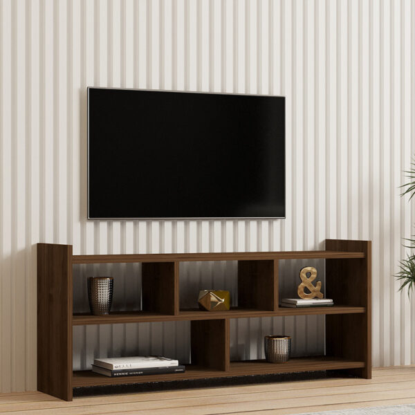 Έπιπλο τηλεόρασης Kapri pakoworld σε καρυδί απόχρωση 120x28x55εκ – 120-000551
