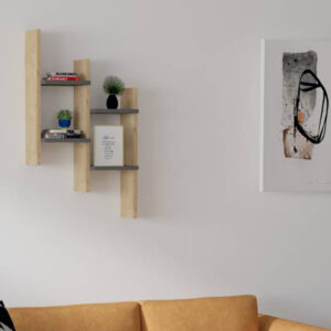 Ραφιέρα τοίχου Tabal pakoworld σε oak απόχρωση 49.4×14.5×85εκ – 120-000554