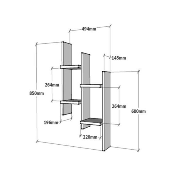 Ραφιέρα τοίχου Tabal pakoworld σε oak απόχρωση 49.4×14.5×85εκ – 120-000554