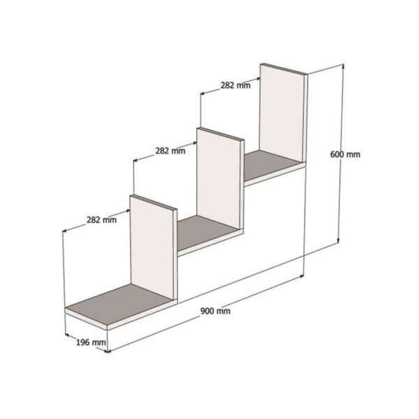 Ραφιέρα τοίχου Mauer pakoworld σε καρυδι απόχρωση 90×19,6×60εκ – 120-000559