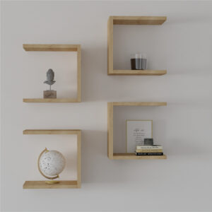 Ραφιέρα τοίχου Perari pakoworld 4τεμ.σε oak  απόχρωση 30×19.6×30εκ – 120-000562
