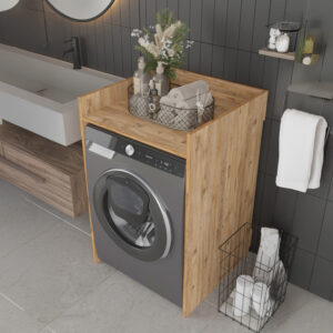 Έπιπλο πλυντηρίου Cuci pakoworld σε oak απόχρωση 60x62x99εκ – 120-000597