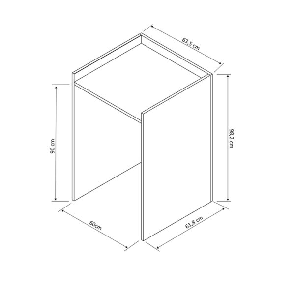 Έπιπλο πλυντηρίου Cuci pakoworld σε oak απόχρωση 60x62x99εκ – 120-000597