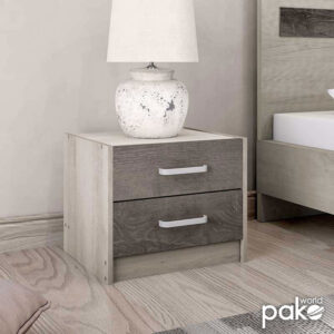 Κομοδίνο OLYMPUS pakoworld με 2 συρτάρια χρώμα castillo-toro 47,5×40,5×40,5εκ – 123-000015