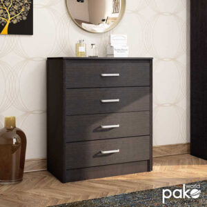 Συρταριέρα OLYMPUS pakoworld με 4 συρτάρια χρώμα wenge 80x40x95εκ – 123-000037