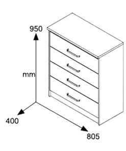 Συρταριέρα OLYMPUS pakoworld με 4 συρτάρια χρώμα wenge 80x40x95εκ – 123-000037