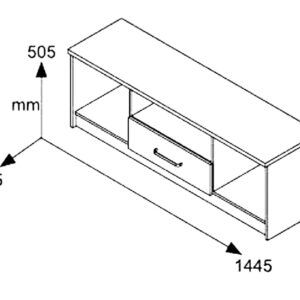 Έπιπλο τηλεόρασης OLYMPUS pakoworld χρώμα wenge 144x39x50,5εκ – 123-000042