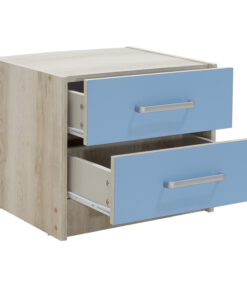 Κομοδίνο παιδικό Looney pakoworld με 2 συρτάρια χρώμα castillo-μπλε 47,5×40,5×40,5εκ – 123-000074