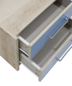 Κομοδίνο παιδικό Looney pakoworld με 2 συρτάρια χρώμα castillo-μπλε 47,5×40,5×40,5εκ – 123-000074