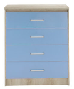 Συρταριέρα παιδική Looney pakoworld με 4 συρτάρια χρώμα castillo-μπλε 80x40x95εκ – 123-000078