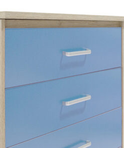 Συρταριέρα παιδική Looney pakoworld με 4 συρτάρια χρώμα castillo-μπλε 80x40x95εκ – 123-000078