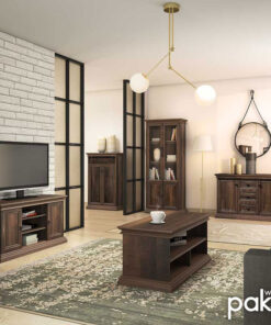 Έπιπλο τηλεόρασης Mozart pakoworld χρώμα καρυδί 121x40x65εκ – 123-000118