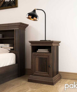 Κομοδίνο Mozart pakoworld χρώμα καρυδί 40x40x61εκ – 123-000123