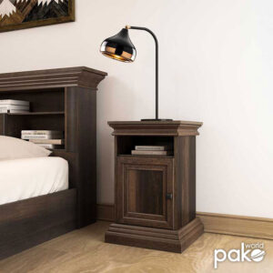 Κομοδίνο Mozart pakoworld χρώμα καρυδί 40x40x61εκ – 123-000123