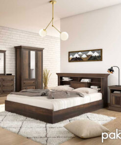 Κομοδίνο Mozart pakoworld χρώμα καρυδί 40x40x61εκ – 123-000123