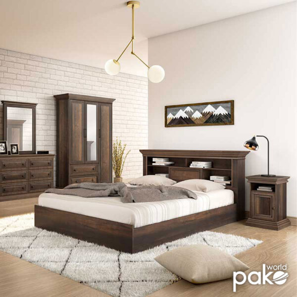 Κομοδίνο Mozart pakoworld χρώμα καρυδί 40x40x61εκ – 123-000123