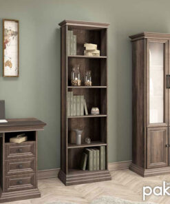 Βιβλιοθήκη Mozart pakoworld χρώμα καρυδί 60×34,5×202,5εκ – 123-000126