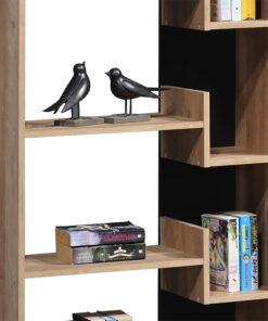 Βιβλιοθήκη Naya pakoworld φυσικό-ανθρακί 72x30x182.5εκ – 123-000153