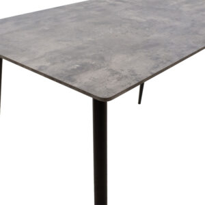 Τραπέζι Cuba pakoworld MDF γκρι cement-μαύρο 120x80x76εκ – 127-000083