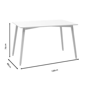 Τραπέζι Cuba pakoworld MDF γκρι cement-μαύρο 120x80x76εκ – 127-000083