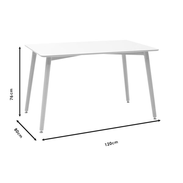 Τραπέζι Cuba pakoworld MDF γκρι cement-μαύρο 120x80x76εκ – 127-000083