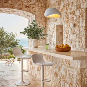Σκαμπό μπαρ Walden pakoworld PP λευκό – 127-000088