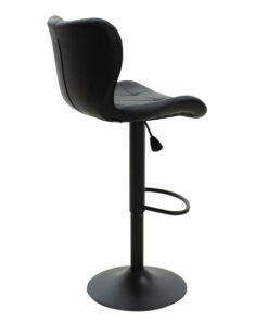 Σκαμπό μπαρ Coozy pakoworld πτυσσόμενο μεταλλικό μαύρο ματ με pu χρώμα μαύρο – 127-000089