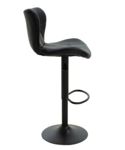 Σκαμπό μπαρ Coozy pakoworld πτυσσόμενο μεταλλικό μαύρο ματ με pu χρώμα μαύρο – 127-000089