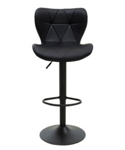 Σκαμπό μπαρ Coozy pakoworld πτυσσόμενο μεταλλικό μαύρο ματ με pu χρώμα μαύρο – 127-000089